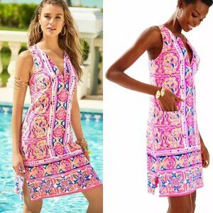 Lilly Pulitzer Carlotta Stretch Shift Dress in Pink Fusion NWT